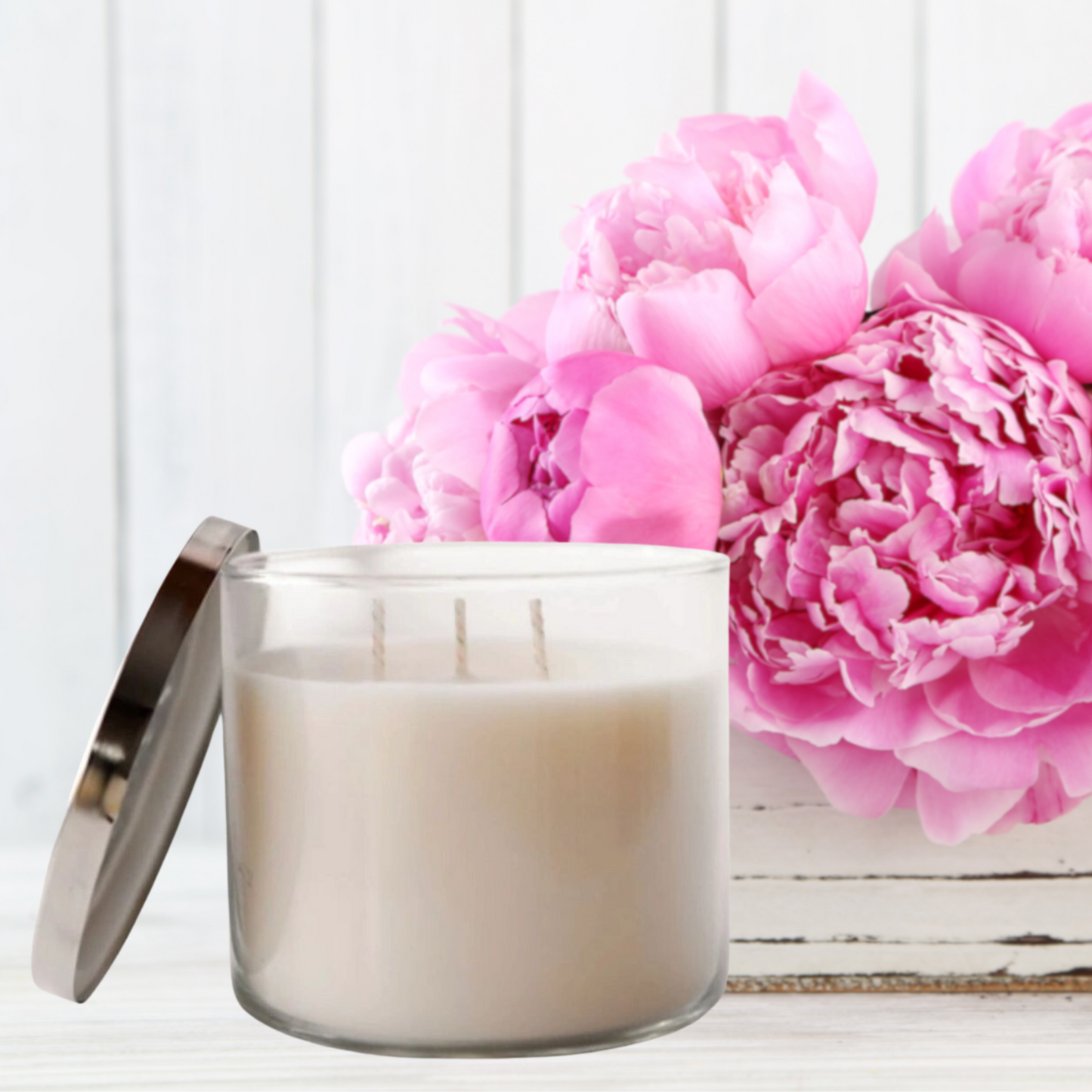 Peony Scented 3 Wick Candles